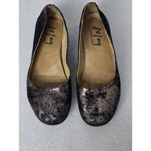 fslny Brown Snakeskin Suede Mini Wedge Size 8 Made In Italy Slip On